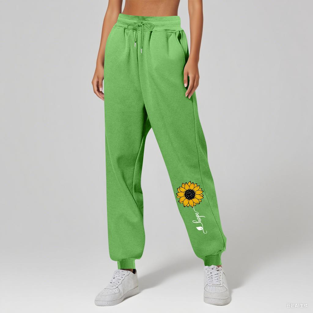 Ladies' Printed Unisex Casual Pocket Drawstring Pants