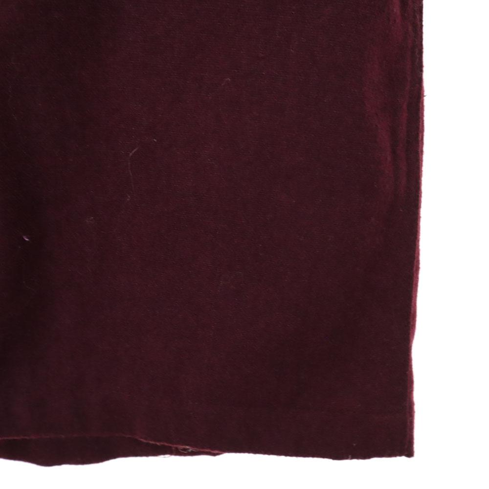 Vintage 50-е 60-е Отложной воротник Длинный рукав Рубашка с отложным воротником Бордовый Мужской Б/у