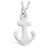 [F6297] - Silver 'Marine Anchor' Silver Pendant (rhodium-plated) - 11x19 Mm