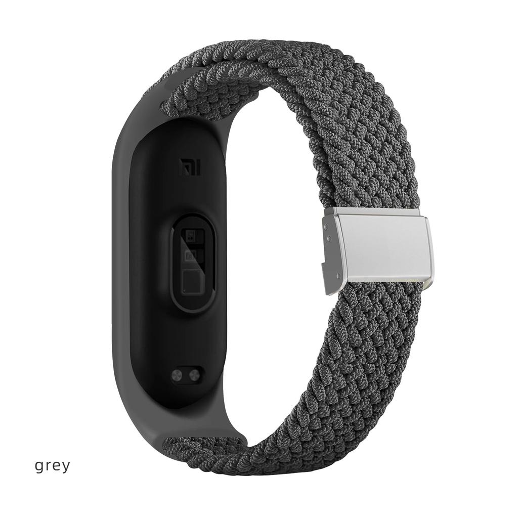 Тканый нейлоновый ремешок для Mi Band 8 7 6 Эластичный регулируемый нейлоновый браслет для Xiaomi Mi Band 4 3 5 6 7