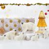 6Pcs Simulation Polar Bear Animal Model Toy Mini Figures Dolls Action Figurines Toys for Children Set Gift Cake Decoration
