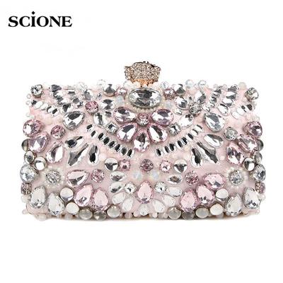Женская вечерняя сумочка с горным хрусталем