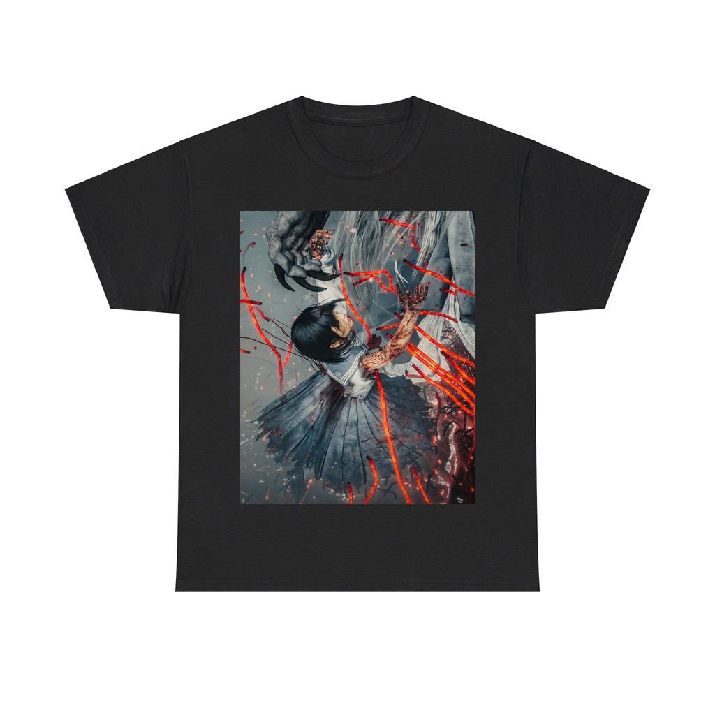 Ужас Футболка Медсестра в бинтах Мужская Оверсайз Графическая Футболка Уличная Одежда Повседневный Топ с коротким рукавом Хлопок Винтажная Темная Эстетика Для Мужчин