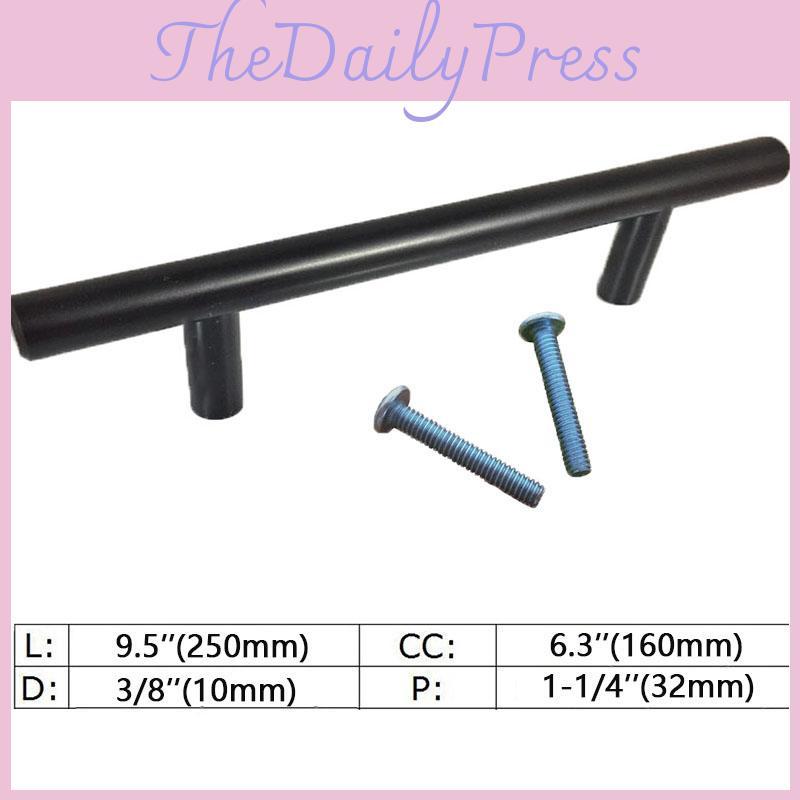 Versatile Black Stainless Steel T Bar Cabinet Handles For Elegant Kitchen Hardware