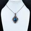 Labradorite Pendant, Handmade Gemstone 999 Copper Wire Wrapped Pendant Antique Jewelry, For Gift Silver Jewelry