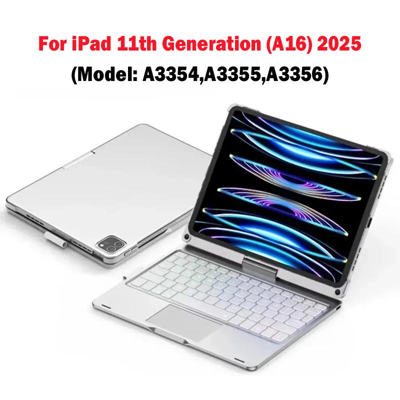 New Magic Keyboard For iPad 11th Generation 2025 A16, Keyboard Case For iPad Air 7 11 13 inch 2025 M3, 360 Degree Flip Backlit