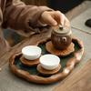 Tea Tray New Type of Crude Pottery Dry Bubble Tea Saucer Hand-raised Pot Pad Storage Water Lotus Leaf Teaboard