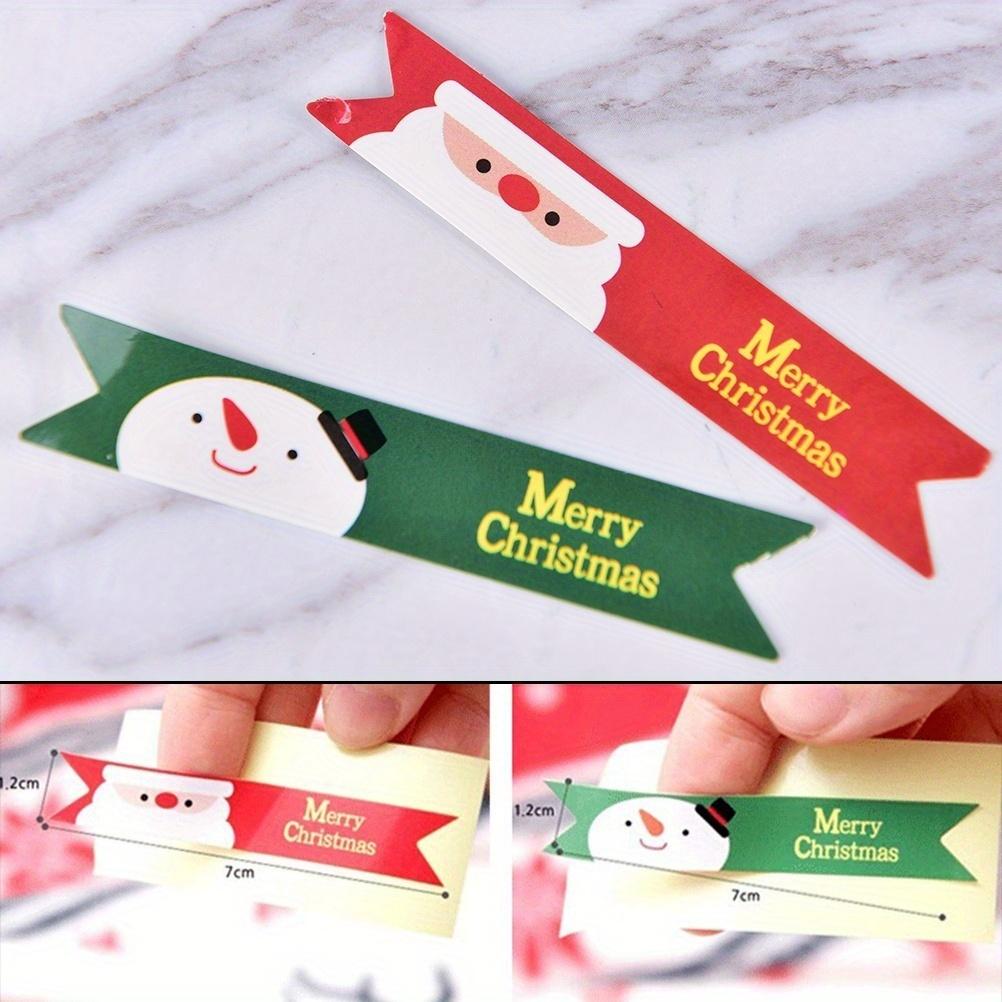 10 шт./компл. Милые Рождественские Санта-Клаус и снеговик, наклейки, бумажные бирки, этикетки, рождественский подарок