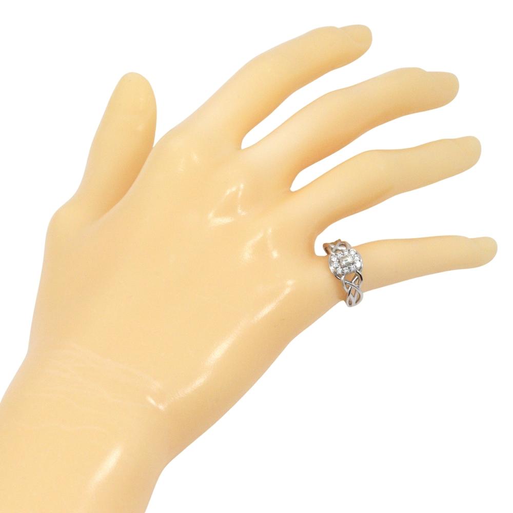 Ring Pt900Platinum/diamond #6.6(US Size) 4.3g Women Used