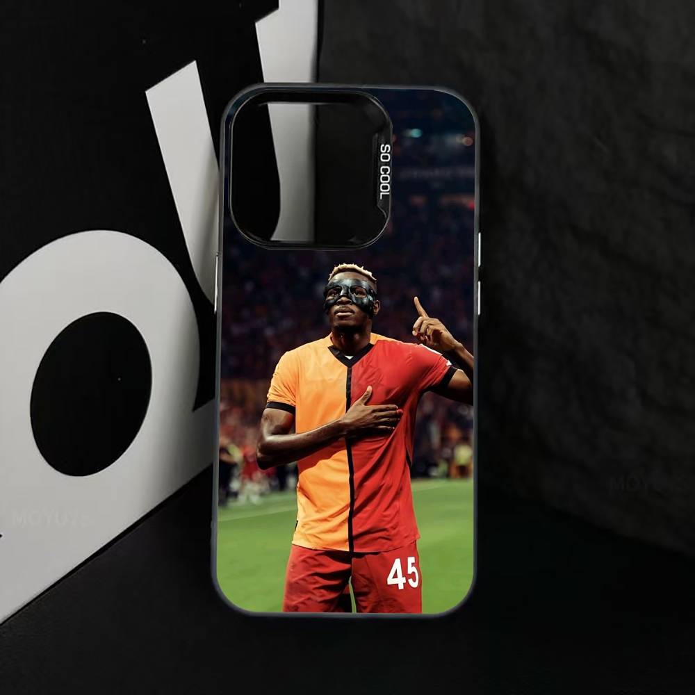Футбольный V-Victor O-Osimhen Чехол для телефона Для iPhone 17,16,15,14,13,12,11 Plus,Pro Max,XS,Красочный Серебряный Чехол для телефона Funda Cover