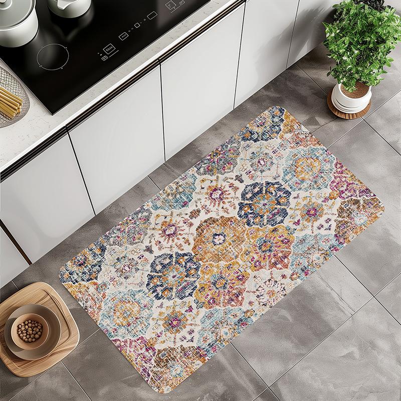 1pc Rug Colorful Bohemian Style 3D Printed for Floor Decoration Soft Non-slip Rug Entrance Mat Home Living Room Bedroom Ornament