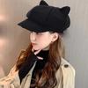 Warmer Beret Hat Short Eaves Duck Tongue Cap Autumn Winter Hat Octagonal Cap  Women Ladies Girl