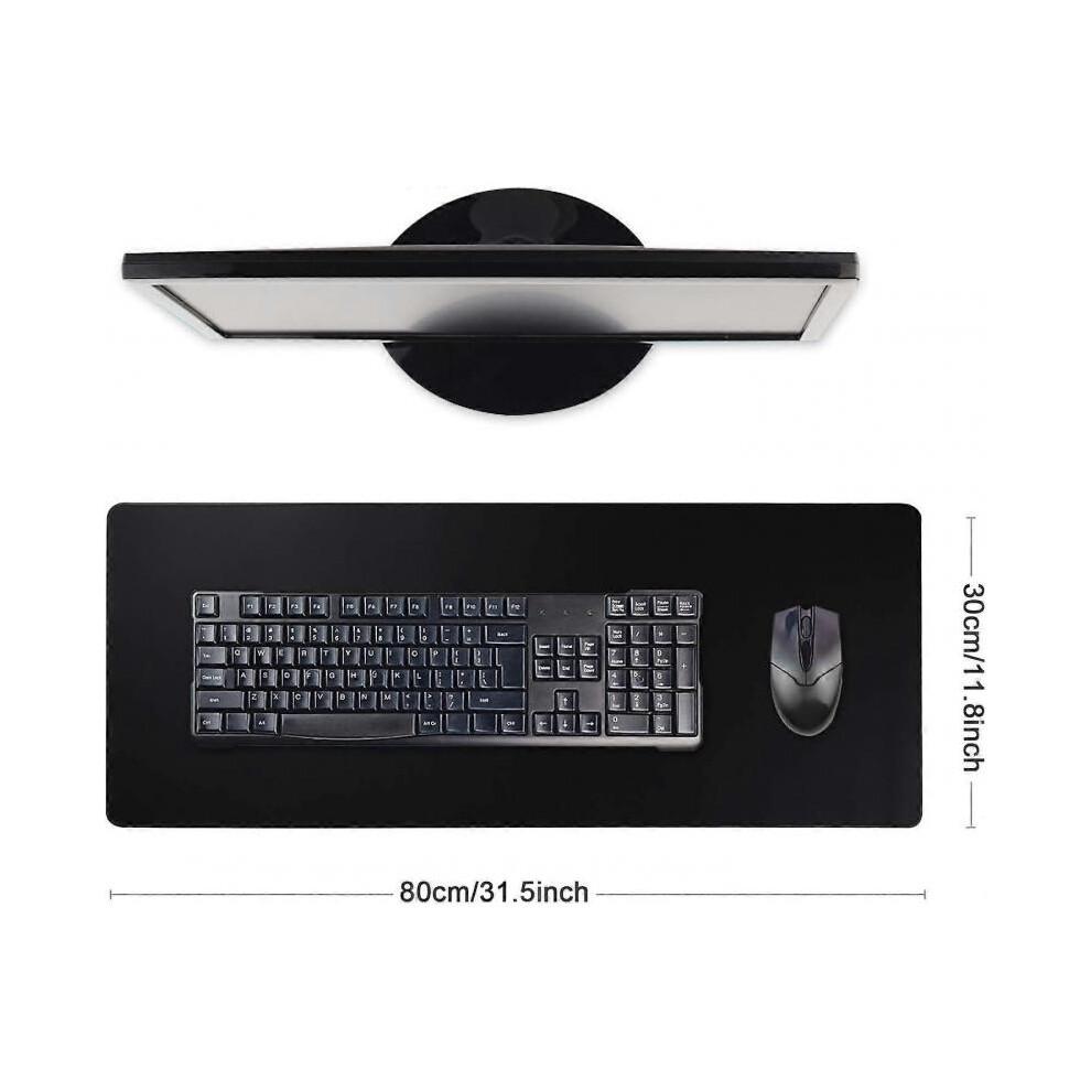 (80x30 Black) Gaming Mouse Mat Desk Office Mouse Pad Large Size Comfortable Mousepad with Smooth Cloth Surface, Improved Precision and Speed