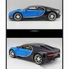 1:24-масштабная модель автомобиля Bugatti Chiron, игрушки для мальчиков, игрушки в возрасте от 3 до 12 лет, транспортные средства с откатным механизмом, музыкальными дверями и открывающимся капотом