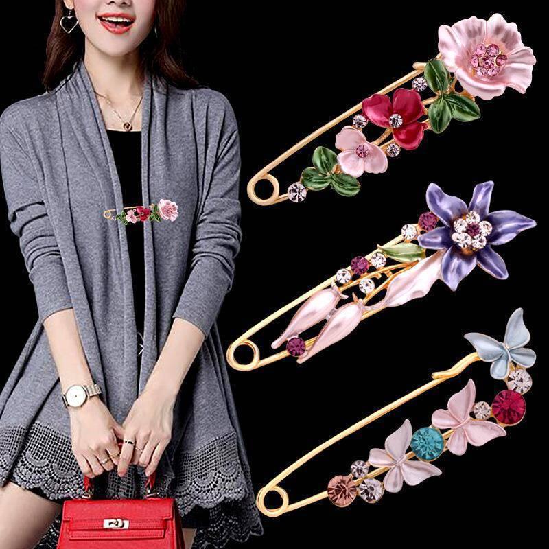 Tulip Corsage Safety Pin Brooch - Anti-Exposure Lapel Pin for Cardigans and Coats