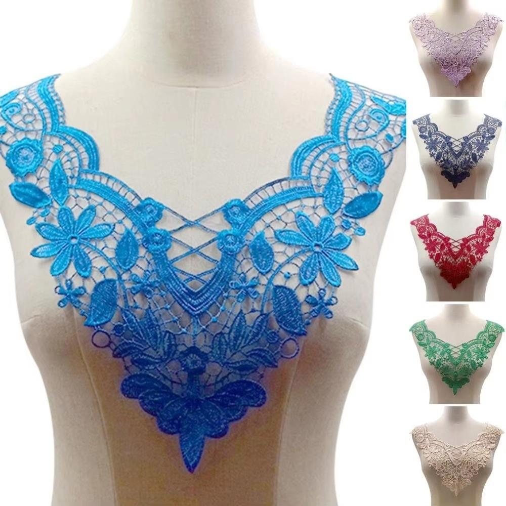 Handmade Embroidered Flower Collar Elegant Hollow Out Trim DIY Sewing Supplies