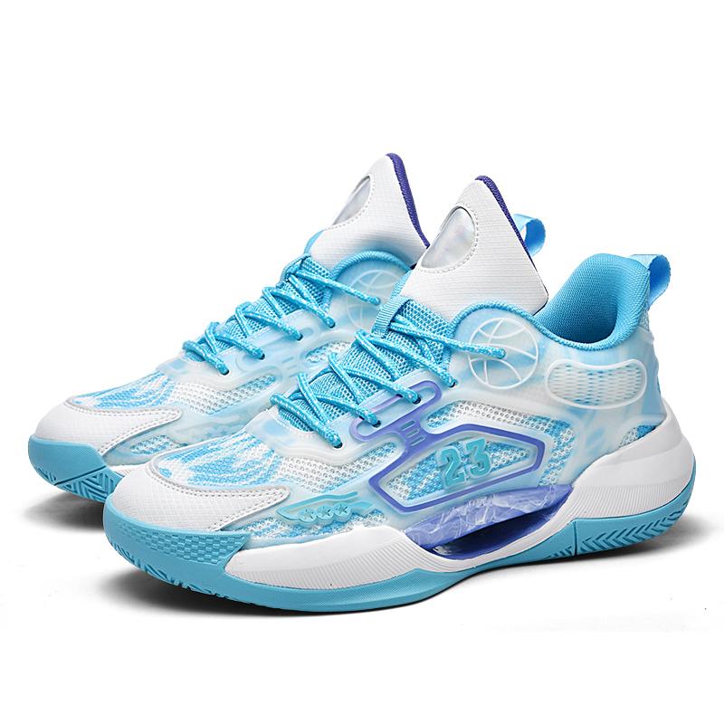Новые светящиеся в темноте дышащие сетчатые баскетбольные кроссовки мужские настоящие боевые студенческие спортивные кроссовки с резиновой подошвой