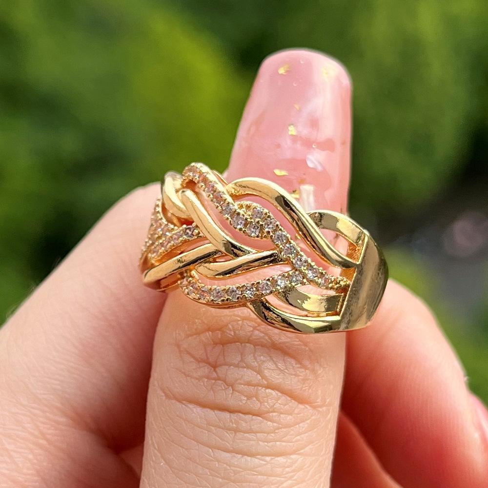 Independent brand European and American multi-layered twisted rings Creative Hollow Metal Geometric Twisted Rings for Men and Women