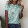 Женский топ с коротким рукавом и круглым вырезом, обычный, модный, с креативной 3D цифровой печатью, новая женская одежда 3175 EMA