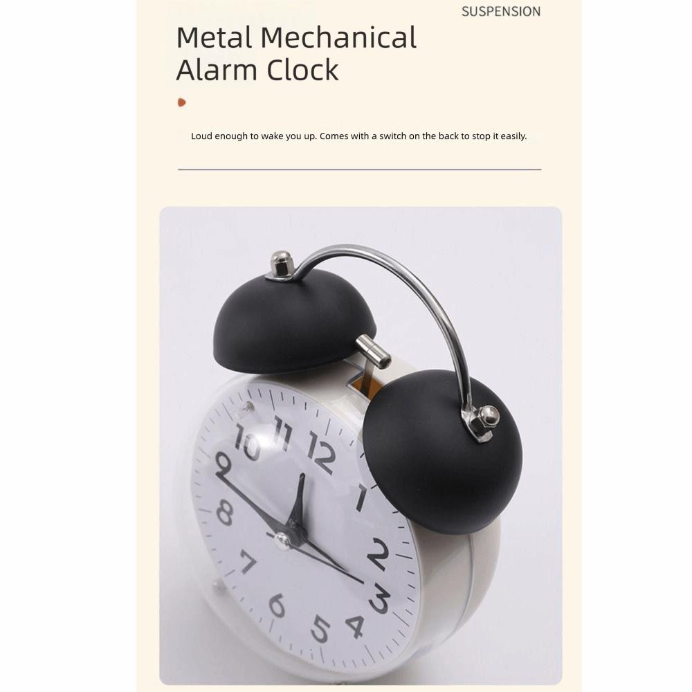 4 Inch Size Desk Alarm Clock Loud Alarm Bedside Wake-up Clock Mechanical Clock  Morning Routine