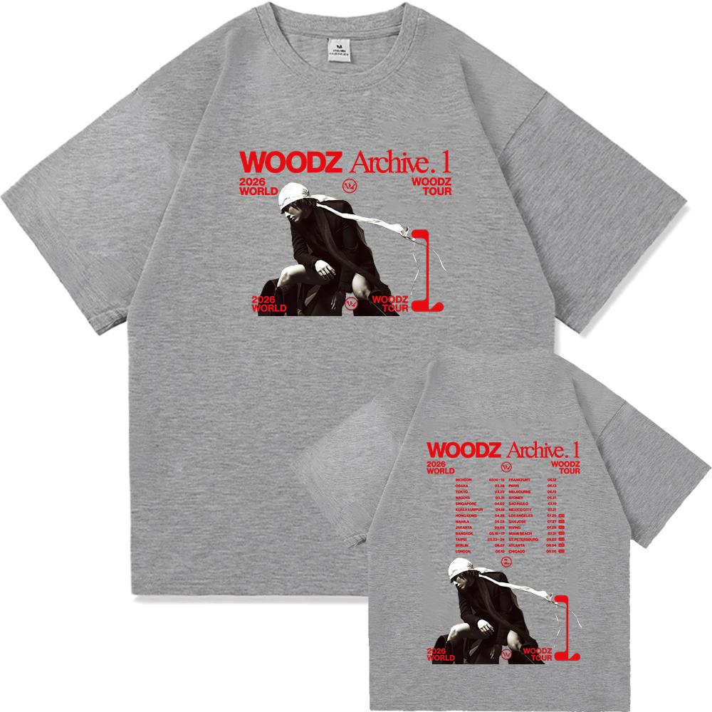 WOODZs Archive 1 World Tour 2026 Tshirt Unisex Streetwear Cotton Short Sleeve Fashion Tshirts Summer Oneck Graphic Print Tees
