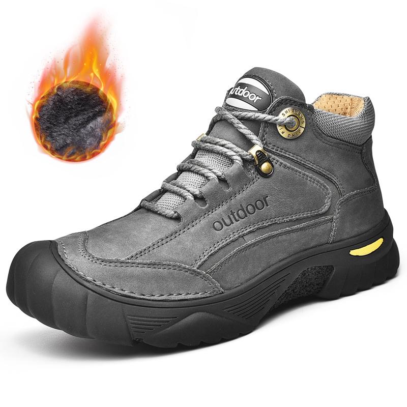 Мужские ботинки для снегоступов из коровьей кожи, нескользящие спортивные ботинки для активного отдыха, утолщенные высокие ботинки для альпинизма, короткие мужские ботинки для активного отдыха