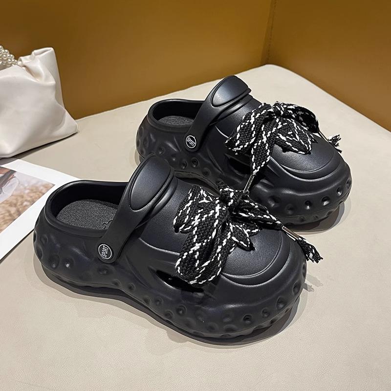Мода 2025 Лето Осень Платформа Шлепанцы Женщина Мужчина Модные Клоги С Милыми DIY Шнурками Для Обуви С Собачками Пара Домашние Уличные Слайды Большой Размер