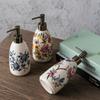300 мл Винтажная керамическая бутылка для лосьона Креативный цветочный дозатор для мыла Бытовая бутылка для хранения шампуня, геля для душа, средства для снятия макияжа