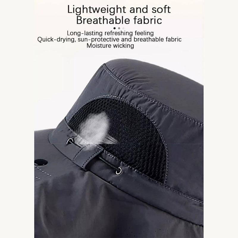 Солнцезащитная шляпа-ведро с защитой шеи, цельная шляпа для рыбалки и походов, дышащая шляпа-ведро с защитой от ветра и большими полями