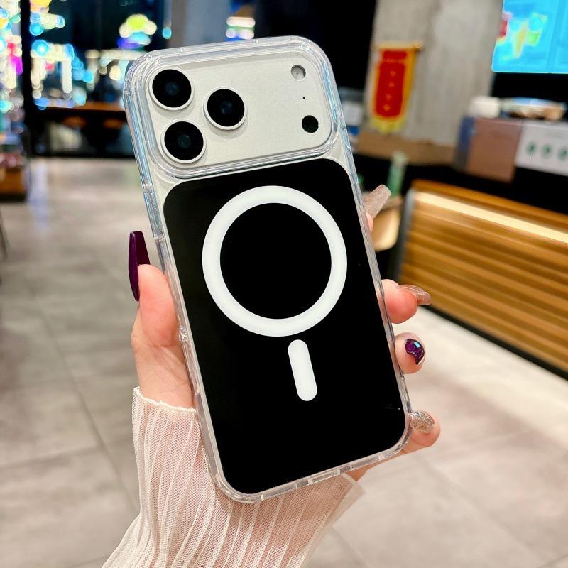 Совместимо с iPhone 17 Pro, 16, 15 Max и 14: Магнитный прозрачный противоударный защитный чехол