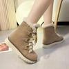 Fur Flats Platform Women Snow Ankle Boots Suede Shoes 2025 Trend Casual Walking Short Plush Chelsea Boots Winter New Mujer Botas