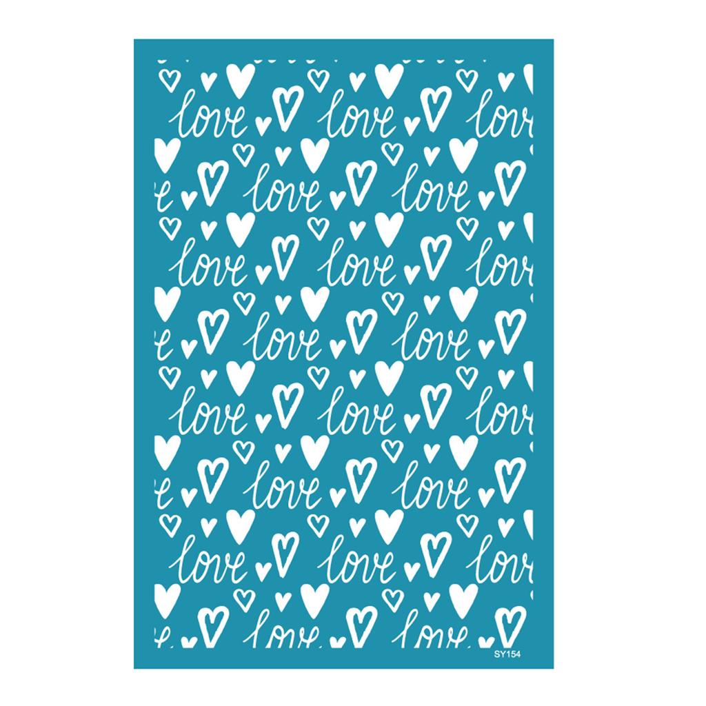 Silk Screen Stencils for Clay Valentines Day Heart Silkscreen Print for DIY Printing On Clay and Earrings Jewelry Clay