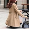 Fashion Autumn Winter Women Woolen Coats Female Coats Elegant Woolen Blends Trench Coat Ladies Windbreaker Outwear Plus Size