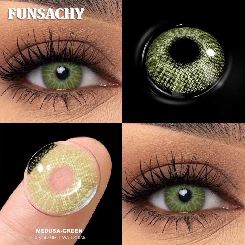 FUNSACHY 1 Pair New Color Contact Lenses for Eyes Beautiful Pupil Fashion Gray Brown Soft Lenses Yearly Cosmetics Korean Lens