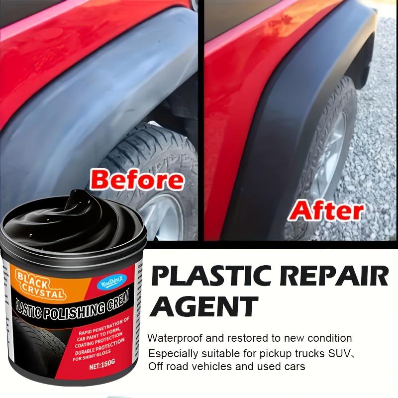 150g Large Capacity Plastic Rubber Repair Cream, Restore Faded Trim Bumper Tire Shine Anti Aging Scratch Remover