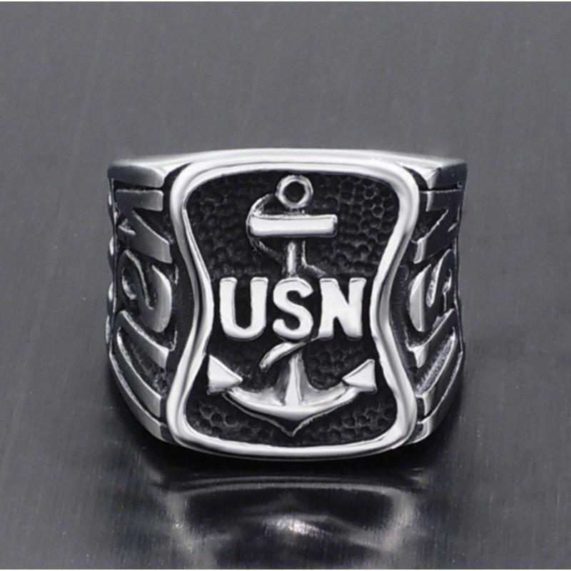 Anchor Jewelry Engraved Letter Jewelry Ring