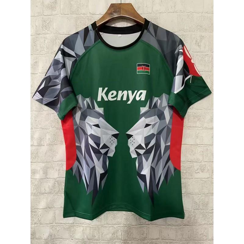 Kenya Rugby Short Sleeve T-Shirt Sports Jersey Men Women Training Workout