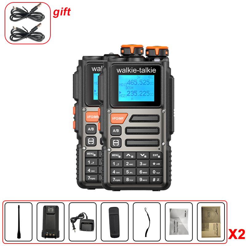 Baofeng BF-K69 Long Range Walkie Talkie Wireless Copy Frequency Multi Band UHF VHF Type-C Ham Two Way Radio UV-5R UV-K6 Upgraded