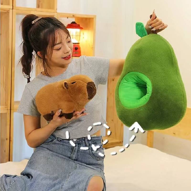 Плюшевая игрушка Капибара Авокадо, мультяшные животные, кукла-наполнитель, подушка для объятий, для успокоения