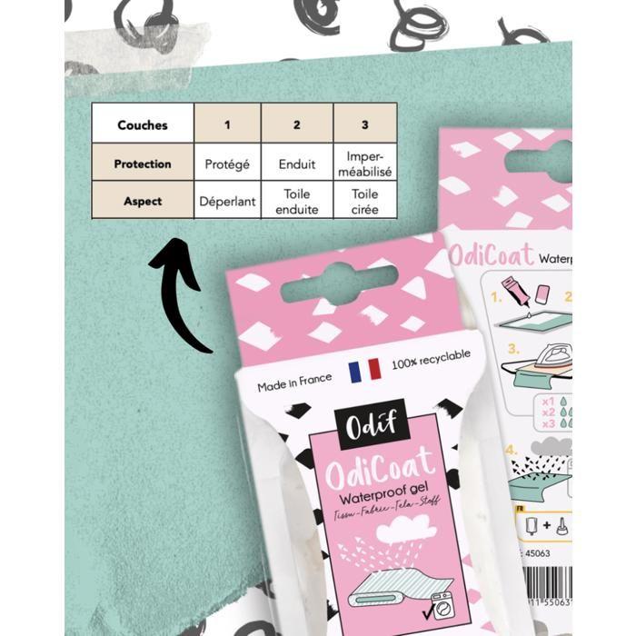 Colle tissu - ODIF - OdiPack gel enduit - Imperméable - Effet tissu enduit - Blanc