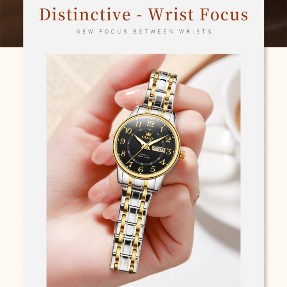 OLEVS Новые лучшие женские часы, модные трехмерные циферблаты, кварцевые часы Shuangli, водонепроницаемые женские часы, элитные часы