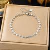 Floral Flower Stainless Steel for Bracelet Sunlight Circle Embossed Dainty Dainty Fashion Chain Link for Bracelet