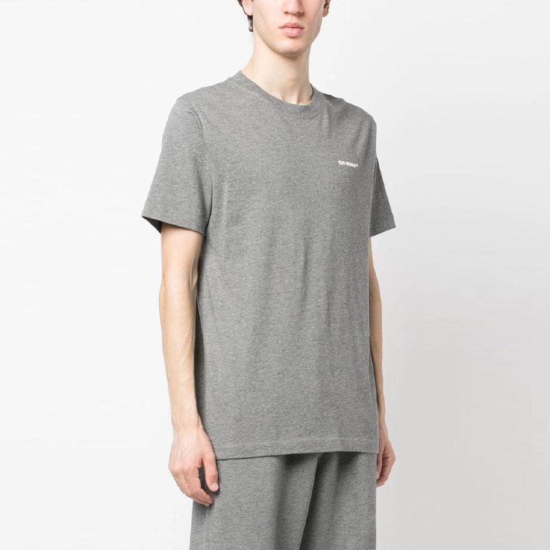 Off-White Футболка Wave Outl Diag Slim S/S серая/белая мужская уличная одежда OMAA027C99JER0160801