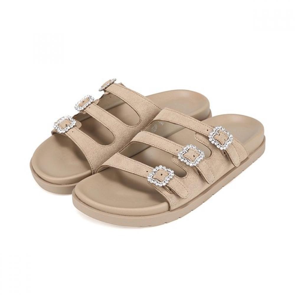 Barbara Cowhide Jewelry Buckle Daily Mule Slide 2.5cm 2 Colors Bbj332