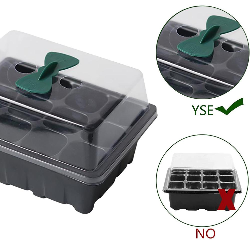 12 Hole Tray Seed Starter Tray with Lid Grow Box Seedling Nursery Tray for Greenhouse Seedling