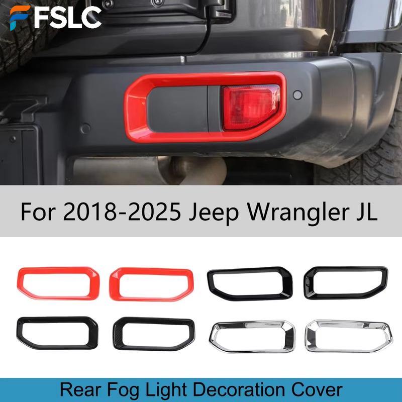 For 2018-2025 Jeep Wrangler JL Rear Fog Light Cover Lamp Hood Trim Exterior Decorative Car Accessories