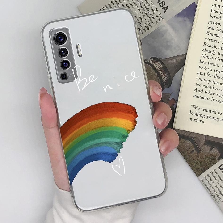 Чехол для Vivo X50 Lite X50 X60 X70 Pro+ X20 X21 X23 X27 X30 X5 Pro, задняя крышка, модный защитный прозрачный мягкий силиконовый Радужный чехол для Vivo, бампер