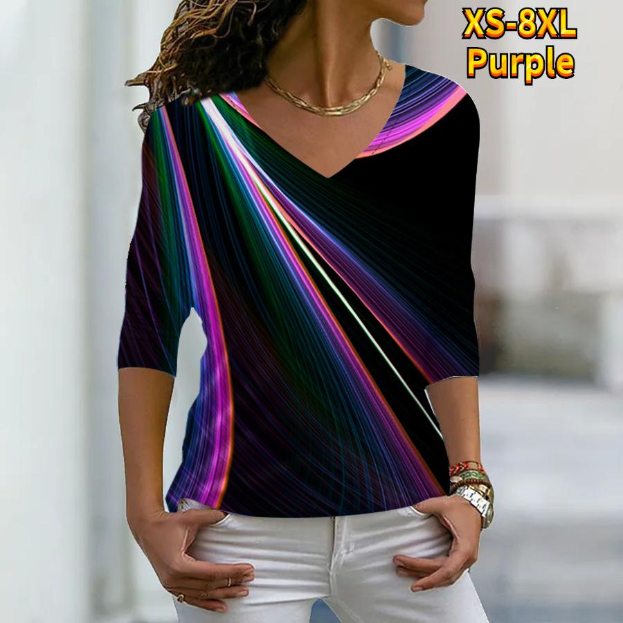 Женские осенние футболки с длинными рукавами и цветочным принтом «Свет, как тень», свободные футболки с v-образным вырезом, большие размеры, топы, удобная блузка