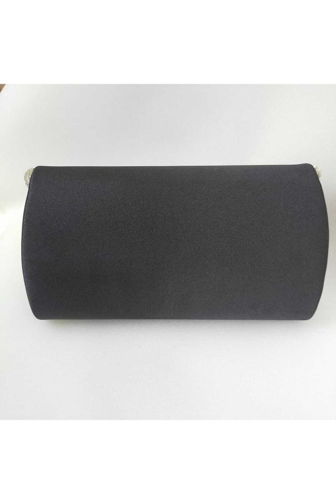 Women's Stylish and Useful Evening Dress Bag Shiny Beige Satin Silver Stone Evening Bag