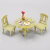 Mini Round Table & Chairs Set for Dollhouse Pretend Play